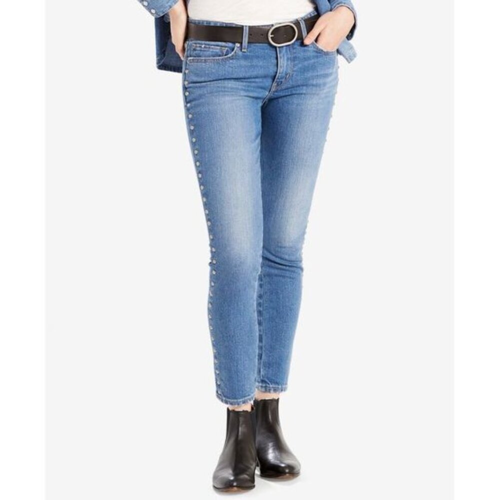 Levi's Limited 711 Skinny Studded Ankle Jeans